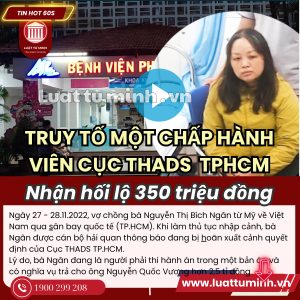 Truy tố một chấp hành viên Cục THADS TP.HCM nhận hối lộ 350 triệu đồng