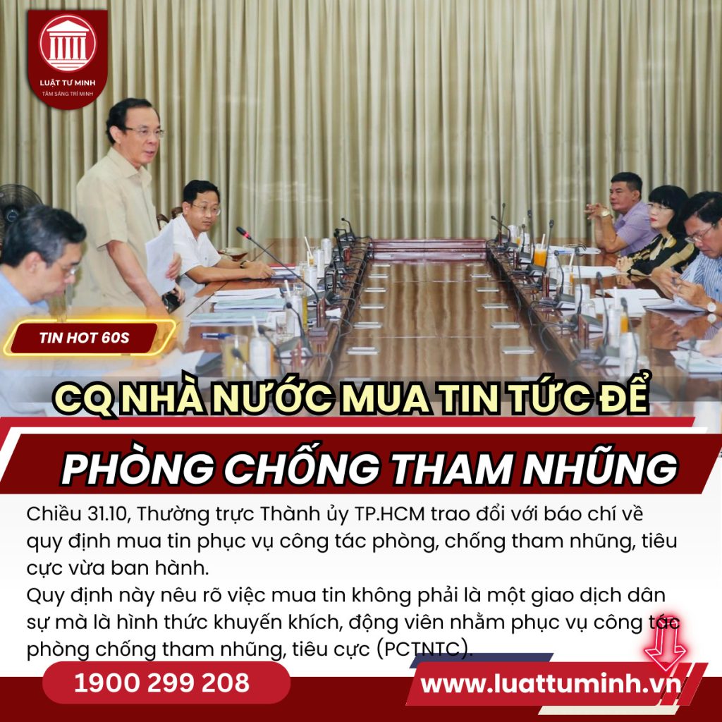 Mua tin để phòng, chống tham nhũng -Luật Tư Minh