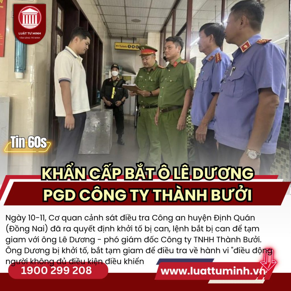 Bắt phó giám đốc Công ty Thành Bưởi - Luật Tư Minh