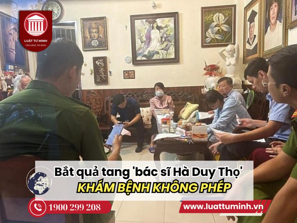 Bắt quả tang 'bác sĩ Hà Duy Thọ' khám bệnh không phép và phát 'phiếu khấn nguyện trước khi ăn' - Luật Tư Minh