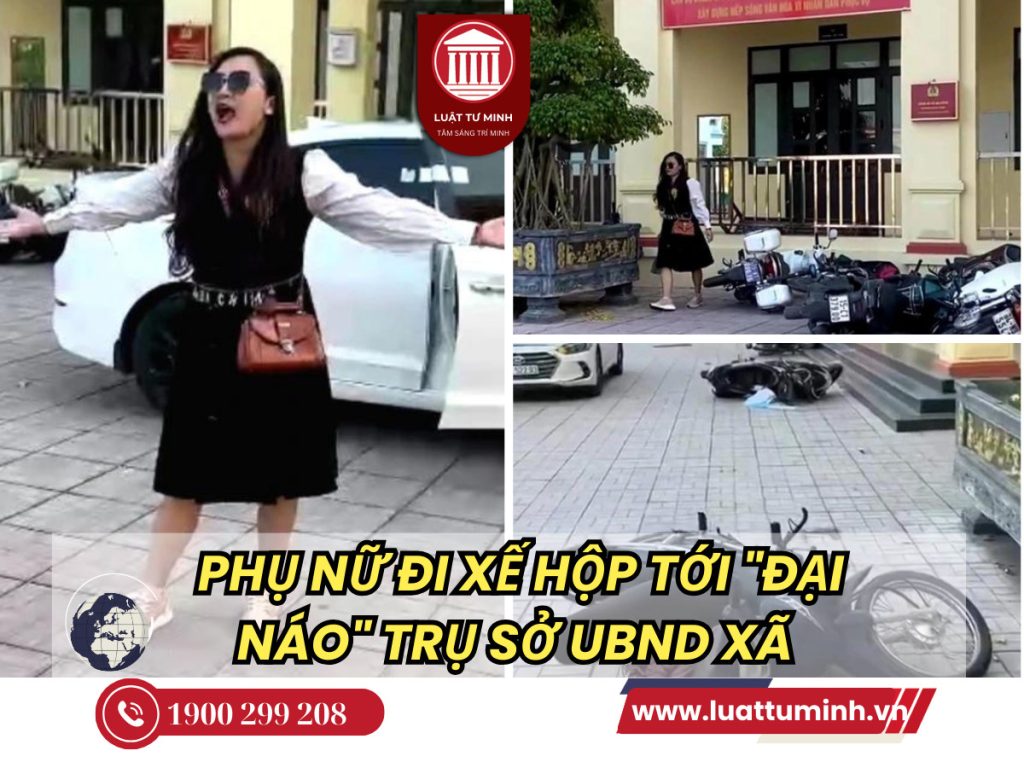 Người phụ nữ đi xế hộp tới "đại náo" trụ sở UBND xã - Luật Tư Minh