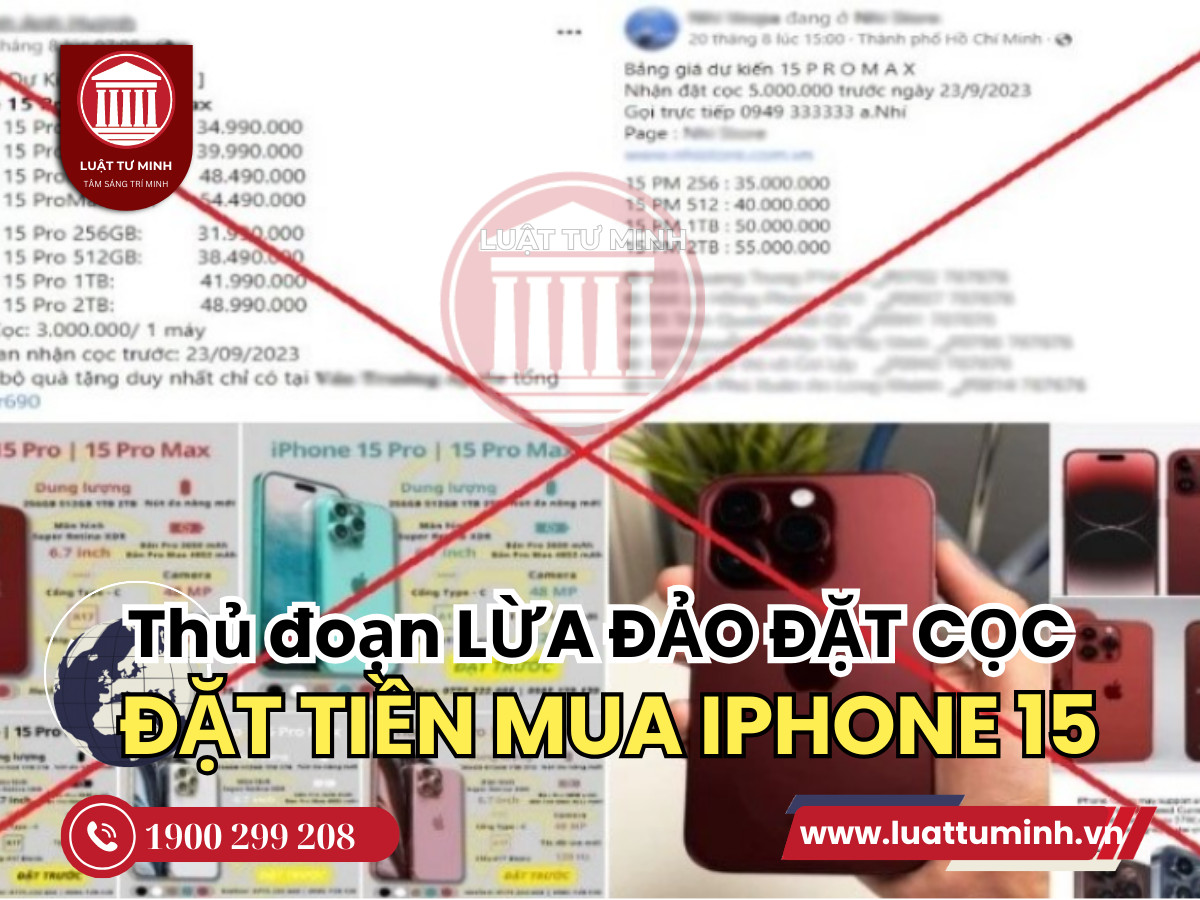 Lừa đảo đặt cọc tiền mua iphone 15