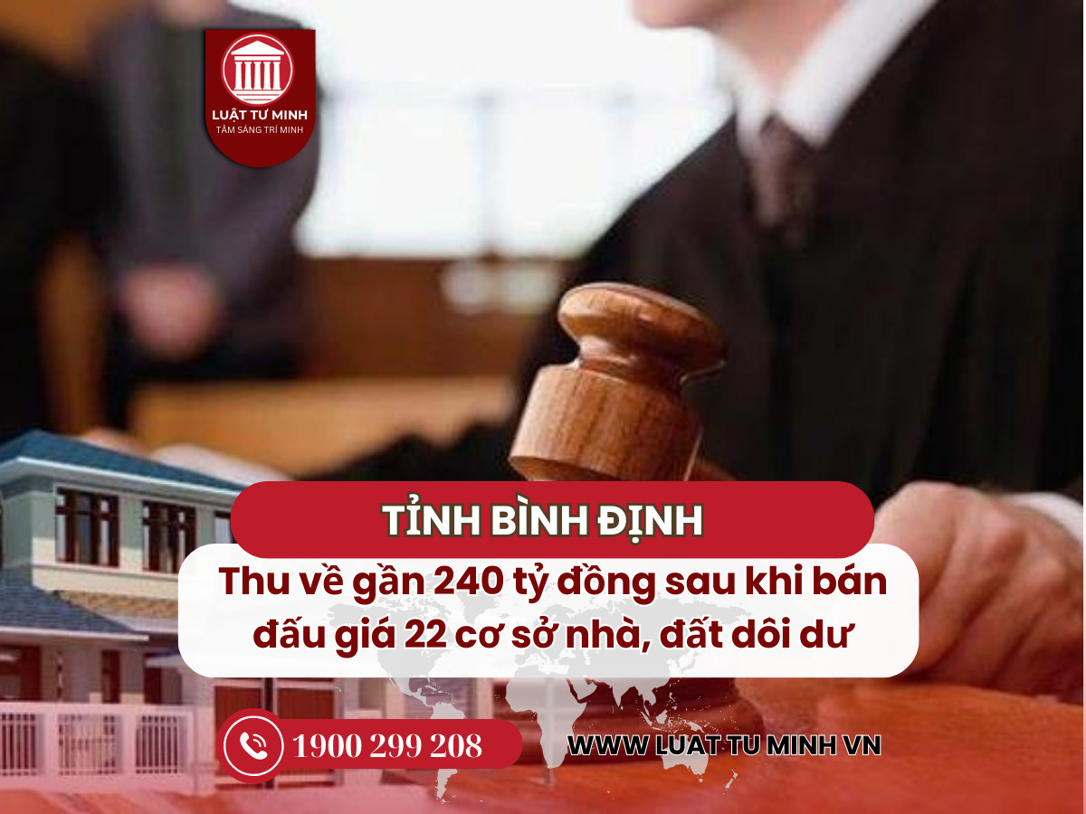 Tỉnh Bình Định thu về gần 240 tỷ đồng sau khi bán đấu giá 22 cơ sở nhà, đất dôi dư - Luật Tư Minh